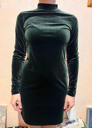 Смарагдова оксамитова сукня h&amp;m