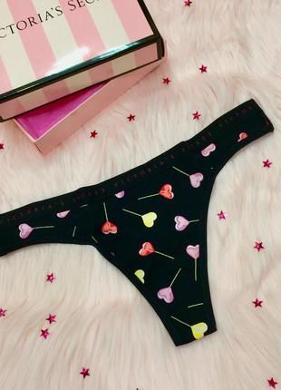 Victorias secret stretch cotton thong panty трусики стрінги розмір s