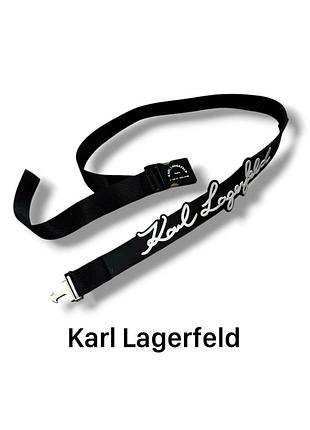 Ремень karl lagerfeld из текстиля с логотипом и надписью бренда