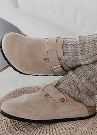 #b7. 38р-24.5 см. birkenstock boston сабо. замша. оригінал.