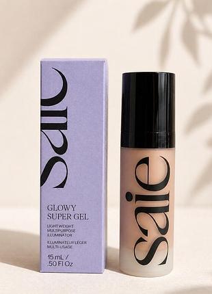 Saie glowy super gel roseglow 15 мл — зволожувальний гель-хайлайтер та база під макіяж