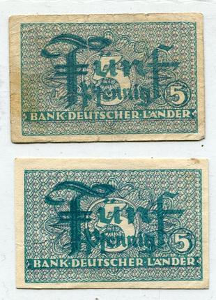 Комплект 5 пфенніґів 1948-49 рр.