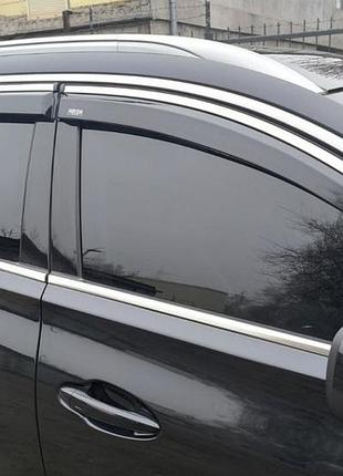 Ветровики с хромированным молдингом (4 шт, niken) для chery tiggo 7 2020- гг