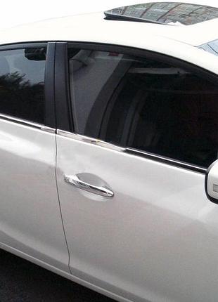 Наружные молдинги окон carmos (4 шт, нержавейка) для honda civic sedan ix 2011-2016 гг