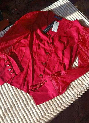 Блуза новая, красная, размер l-xl 7