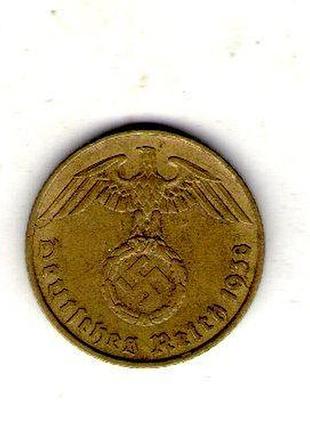 Германия - третий тренер 5 парксфенигов, 1938 год алюминий-бронза, 2.5g, ø 18mm no2120