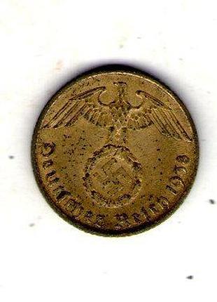 Германия - третий тренер 5 парксфенигов, 1938 год алюминий-бронза, 2.5g, ø 18mm no2117