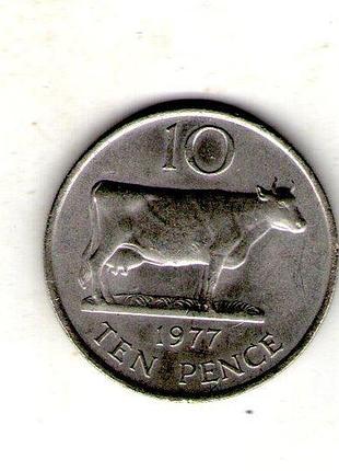 Гернси 10 новых пенсов, 1971 год медно-никелевый сплав, 11.31g, ø 28.52mm no2645