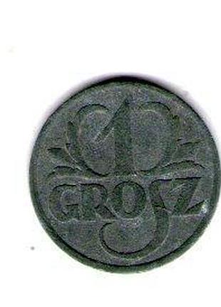 Польша ø вторая республика 1 деньги, 1939 цинк, 1.17g, ø 14.7mm no3072