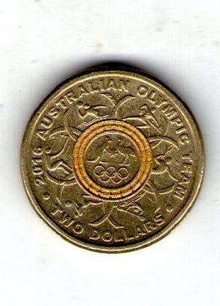 Австралия ø королева елизавета ii 2$, 2016 xxxi летние олимпийские игры, рио-де-жанейро 2016 (желтое кольцо) no1896