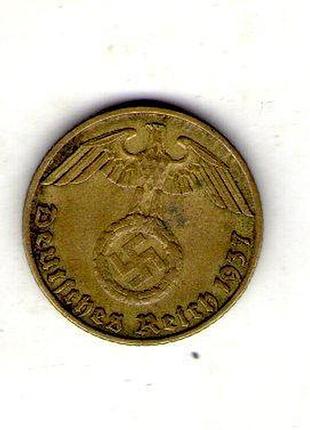 Германия - третий паркс 5 парксфенигов, 1937 год алюминий-бронза, 2.5g, ø 18mm no1932