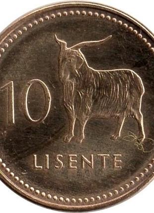 Королевство лесото летсие iii 10 лесенте, 2023 год сталь с латунным покрытием, 1.96g, ø 16mm no3076