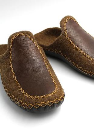Мужсике войлочные тапки "comfort" ( ручная работа) hand made