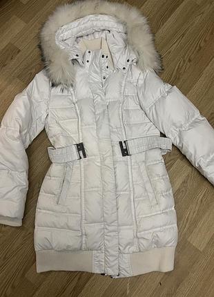 Теплий зимовий пуховик snow owl з хутром