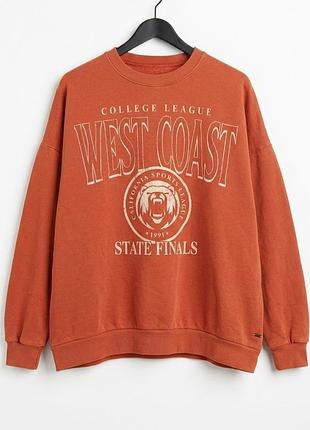🍊 свитшот pull &amp; bear oversize | terracotta | размер l 2
