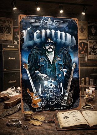 Металлическая винтажная табличка lemmy motörhead рок музыка 14х20 см