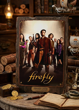 Металлическая винтажная табличка светлячок firefly постер 14х20 см