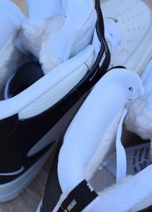 N1ke air force 1 mid lv8 высокие белые с черным