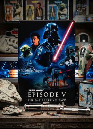 Металлическая винтажная табличка star wars эпизод 5 постер 14х20 см