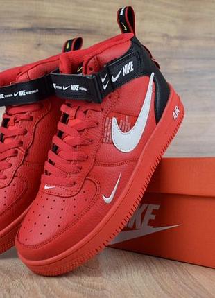 N1ke air force 1 mid lv8 высокие красные