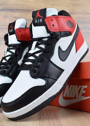 N1ke air jordan белые с чёрным и красным