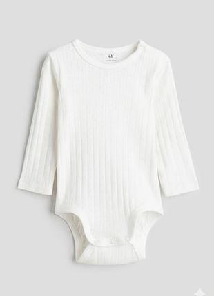 Боди ажурный для девочки h&m 1110252-001 074 см (6-9 months) белый