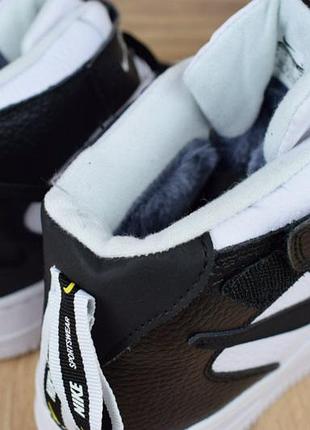 N1ke air force 1 mid 07 lv8 utility белые с черным