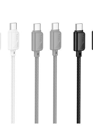 Кабель usb hoco x113 type-c to type-c 60w сiрий 2