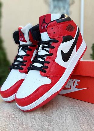 N1ke air jordan 1 retro белые с красным