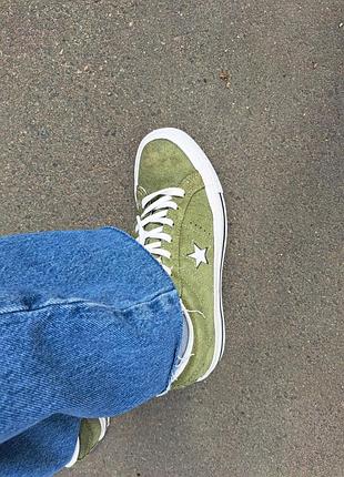 Кеды 37,5 размер converse one star ox Øhaki натуральный замш