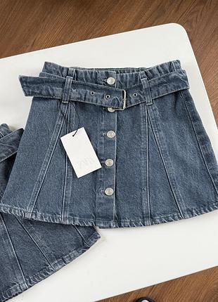 Джинсова спідниця для дівчинки zara, юбка джинсовая девочке zara