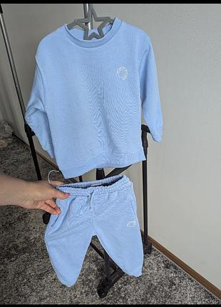 Костюм комплект світшот джогери. блакитний голубий 18-24 zara