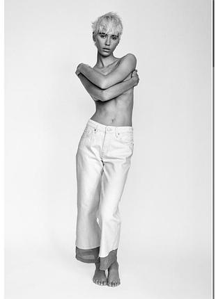 Джинси zara вставка з органзи