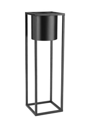 Стильный горшок подставка для цветов 15x15x50см черный
