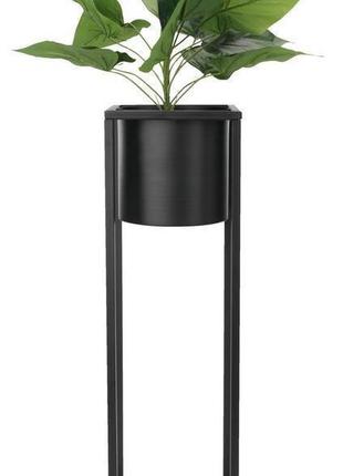 Стильный горшок подставка для цветов 15x15x50см черный