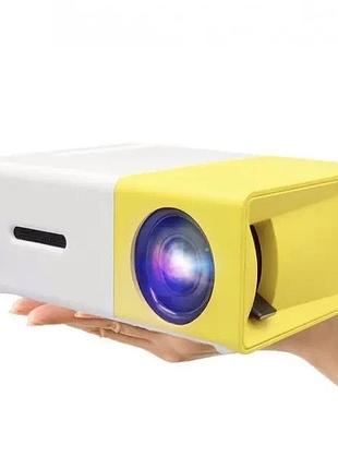 Мультимедійний портативний проектор ukc yg-300 з динаміком білий/жовтий мультимедійний