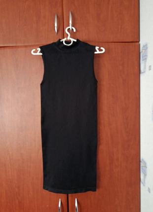 Черное платье -сарафан в рубчик primark, xs-s