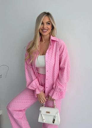 Невероятная новиночка 😍 женский летний костюм прошва рубашка+ брюки
