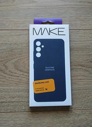 Чехол make на samsung galaxy a34 чохол silicone graphite самсунг а34