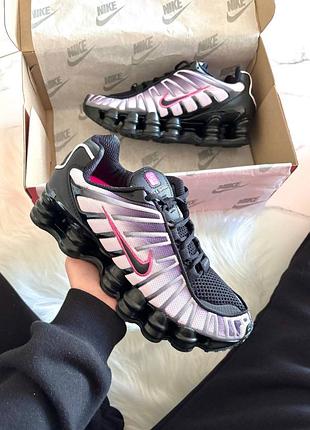 Кроссовки nike shox tl black purple pink арт 0388