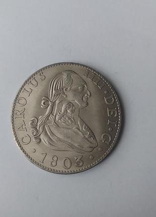 Стародавняя монета испанская монета 1803 года