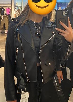 Косуха з еко шкіри zara