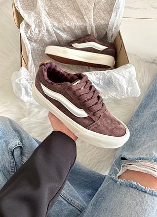 Кросівки vans knu skool brown white арт 3021