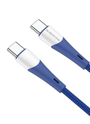 Кабель usb borofone bx60 superior 60w type c to type c синий
