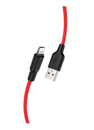 Кабель usb hoco x21 plus silicone lightning черно-красный