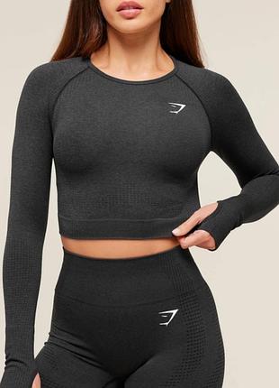 Gymshark кроптоп лонгслив спорт размер м