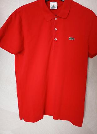 Оригинальное поло lacoste sport / красное / состояние идеал
