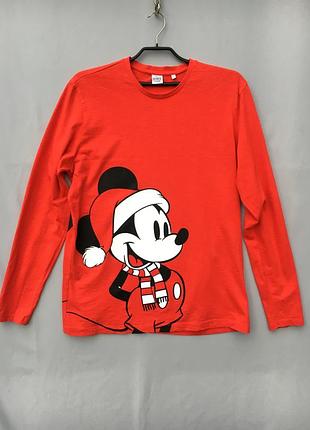 Лонгслів чоловічий next disney mickey mouse червоний бавовна л-ка футболка з довгим рукавом