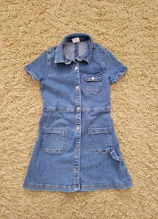 Платье джинсовое zara на 8 - 9 лет 134 см