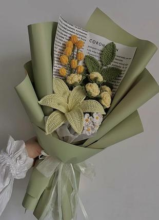 Вʼязані квіти( букети) які стоятимуть роками 💐